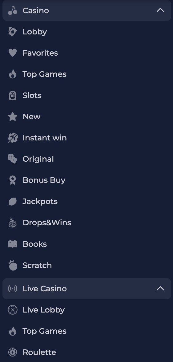 NineCasino Game Categories