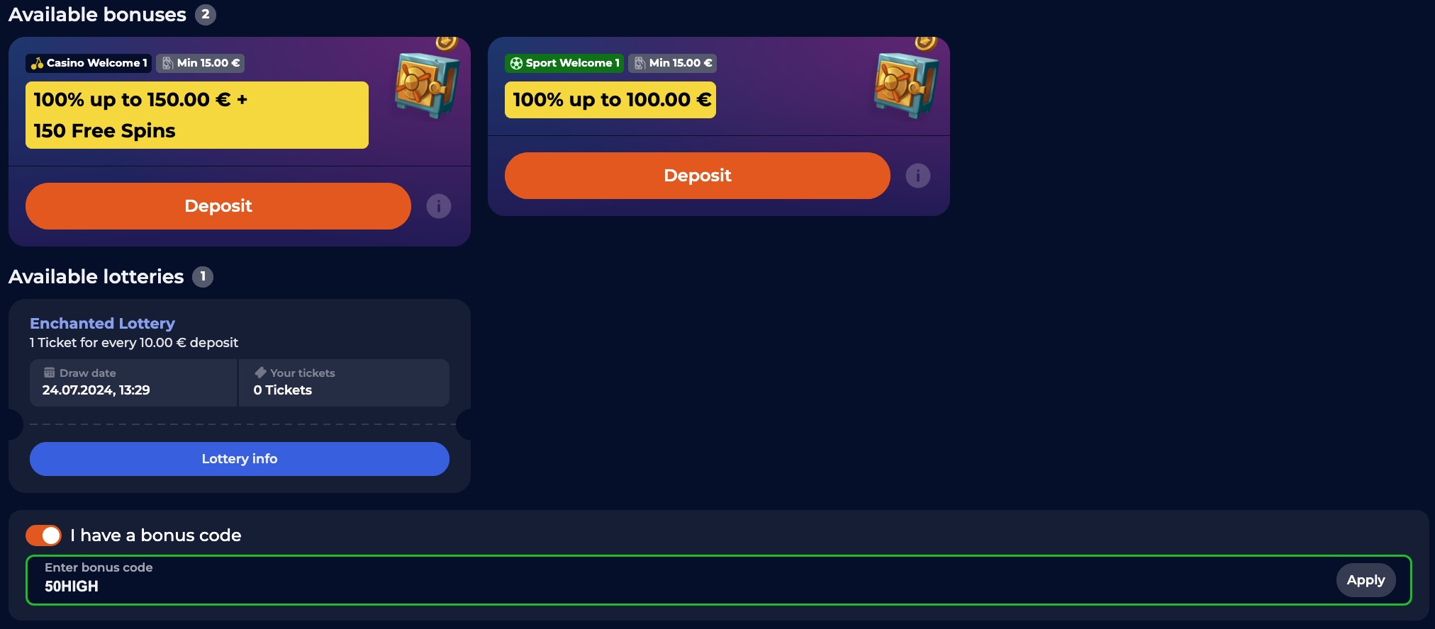 How to Claim Highroller Bonus at NineCasino 